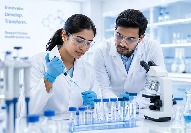 Steriscience analytical laboratory suite with inspection and testing equipment